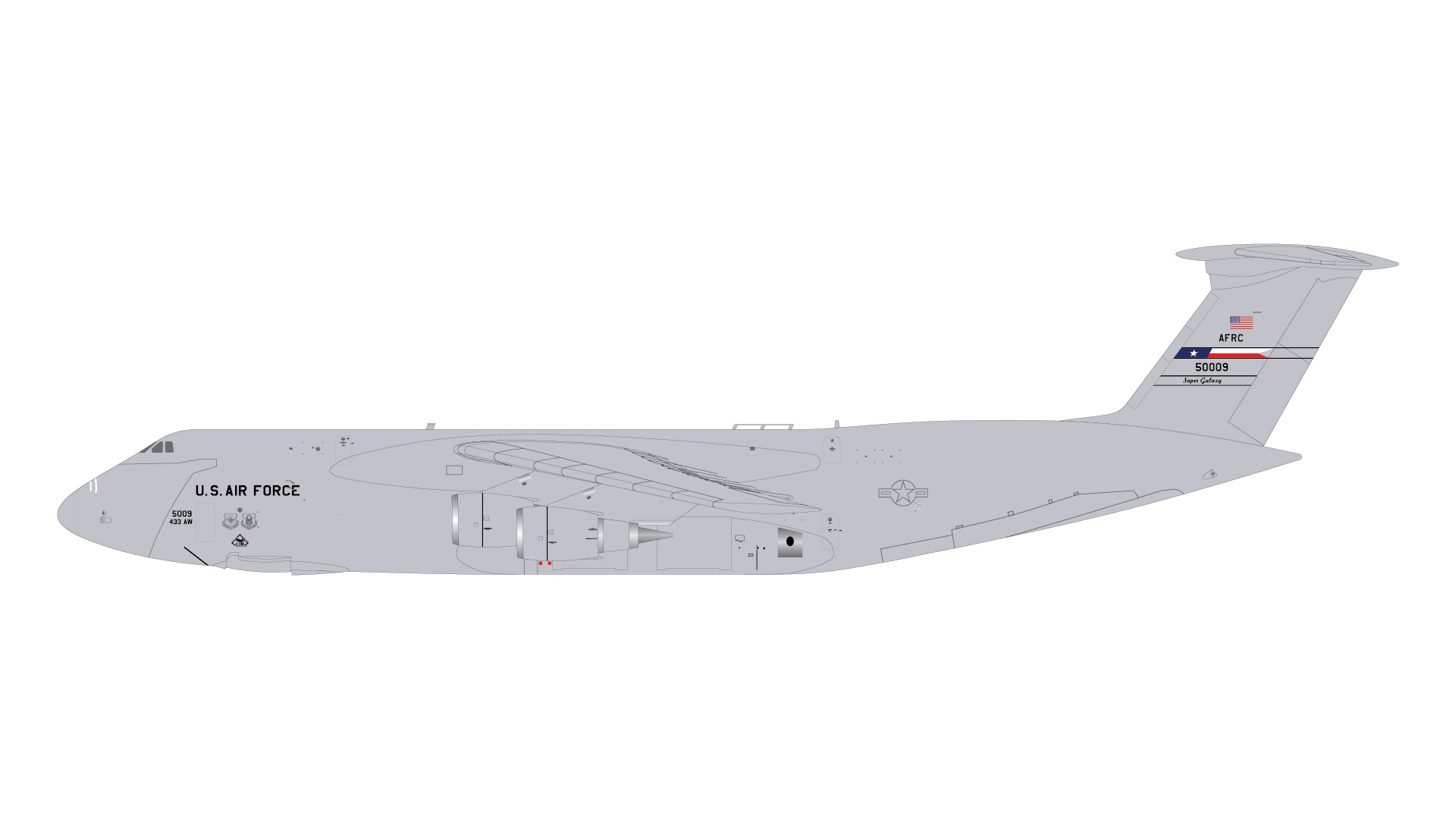 G2AFO1135 GEMINI 200 U.S. Air Force / アメリカ空軍 C-5M 85-0009 Lackland Air Force Base 1:200 お取り寄せ