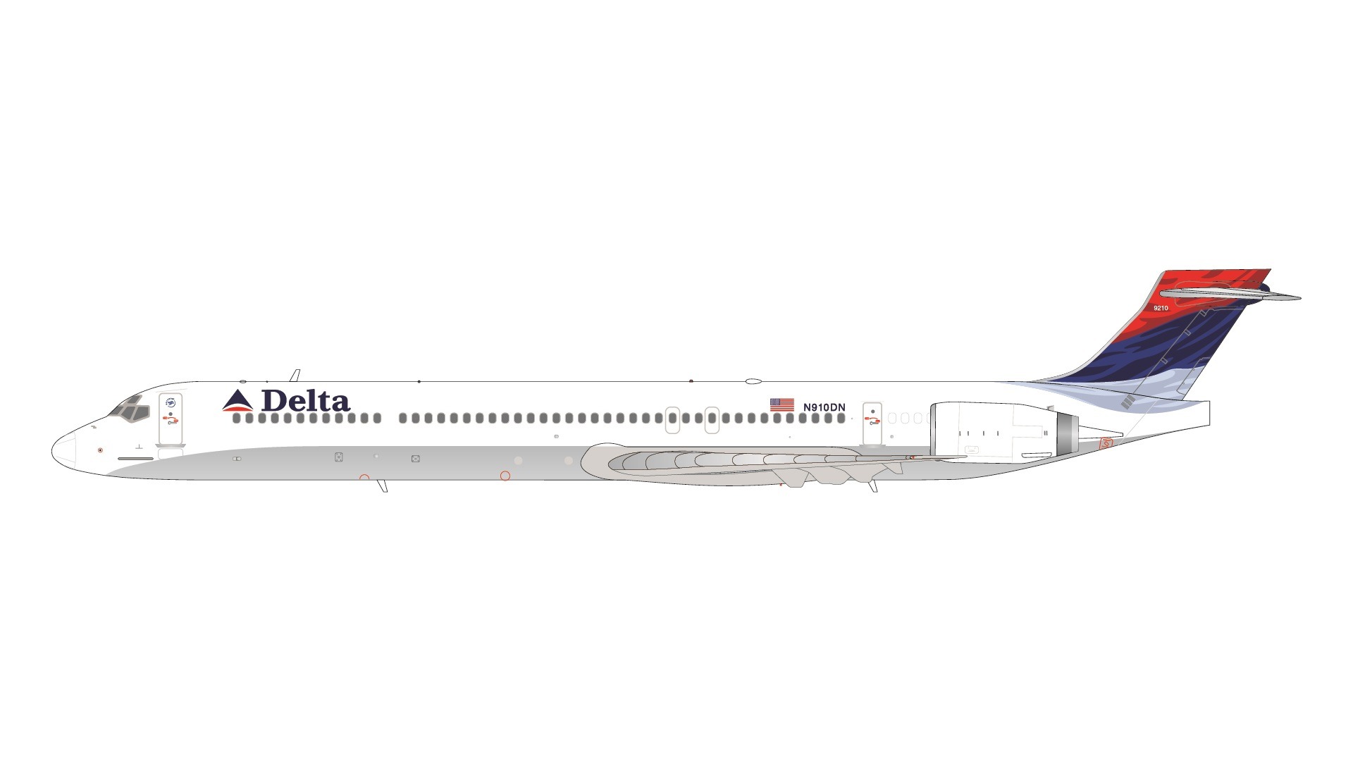 G2DAL818 GEMINI 200 Delta Air Lines / デルタ航空 MD-90 N910DN Colors in Motion lIvery 1:200 お取り寄せ