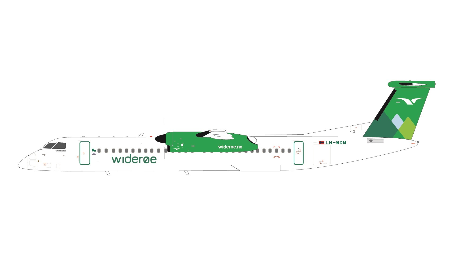G2WIF1316 GEMINI 200 Wideroe/Widerøe / ヴィデロー航空 Dash 8 Q400 LN-WDM  1:200 お取り寄せ