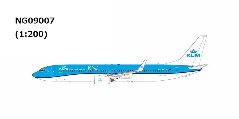 NG09007 NG MODELS KLM / KLMオランダ航空 with 100 years anniversary sticker; new mould first launch B737-900/w PH-BXT 1:200 お取り寄せ NG MODELS 1:200 KLM / KLMオランダ航空 737-900 亜鉛ダイキャスト製