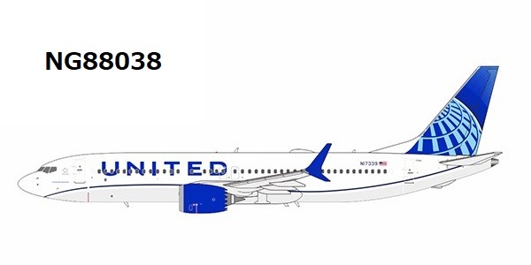 NG88038 NG MODELS United Airlines / ユナイテッド航空 Blue Evolution colors B737 MAX8 N17339 1:400 お取り寄せ