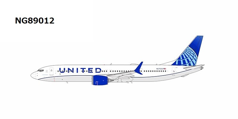 NG89012 NG MODELS United Airlines / ユナイテッド航空 Blue Evolution livery B737 MAX9 N27520 1:400 完売しました。