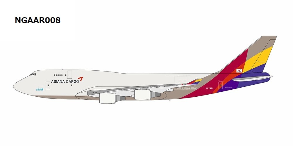 NGAAR008 NG Lite MODELS Asiana Cargo / アシアナカーゴ B747-400BDSF HL7421 1:400 完売しました。 NG Lite MODELS 1:400 Asiana Cargo / アシアナカーゴ 747-400F 亜鉛ダイキャスト製
