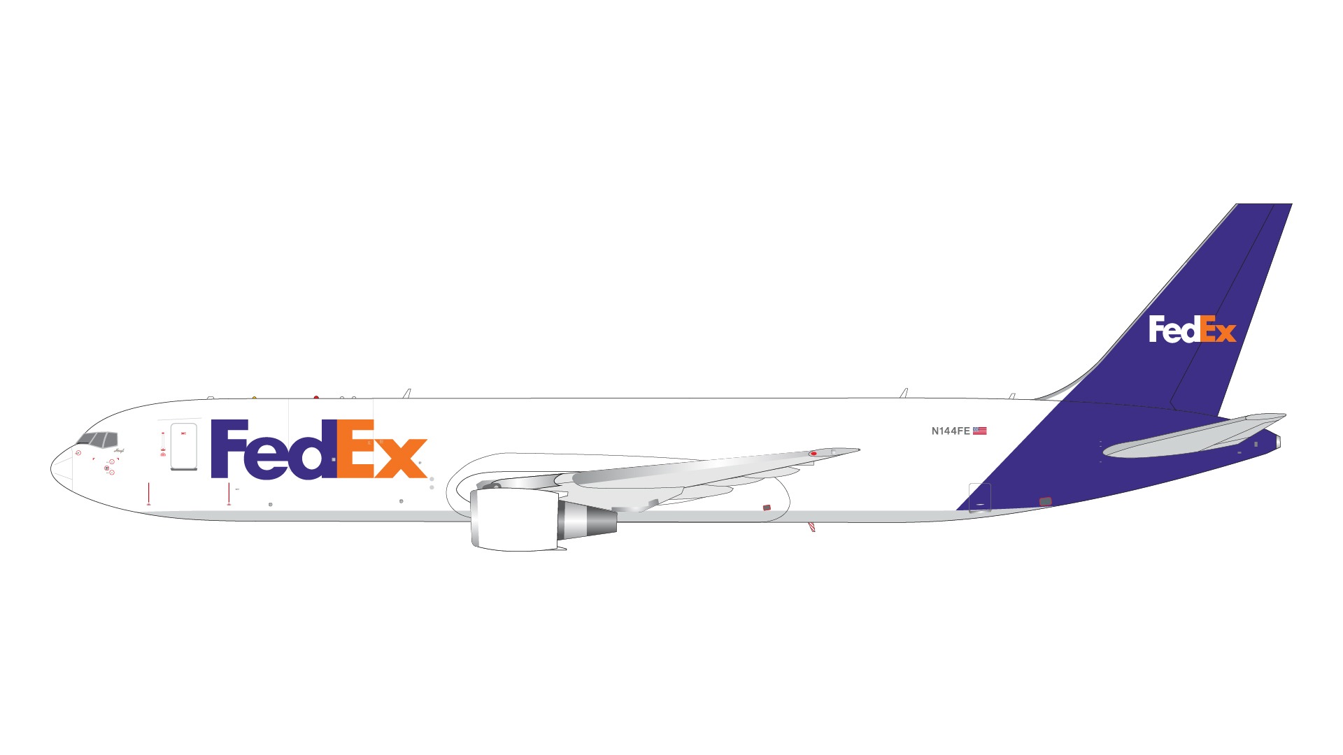 G2FDX1377 GEMINI 200 FedEx / フェデックス B767-300ERF N144FE revised livery 1:200 お取り寄せ GEMINI JETS 1:200 FedEx / フェデックス 767-300F 亜鉛ダイキャスト製