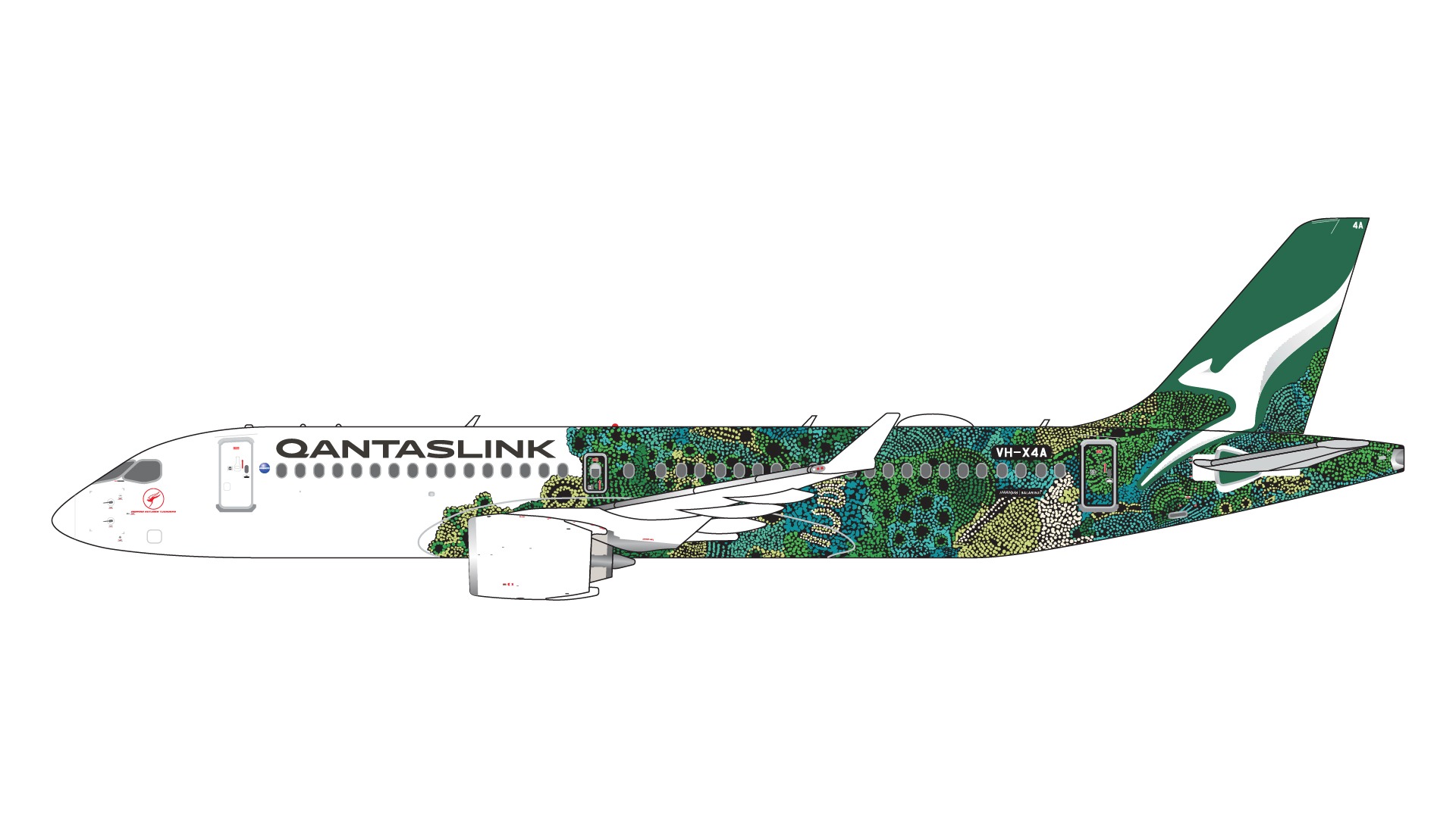 GJQFA2275 GEMINI JETS QantasLink / カンタスリンク “Minyma Kutjara Tjukurpa” (green) A220-300 VH-X4A 1:400　メーカー完売