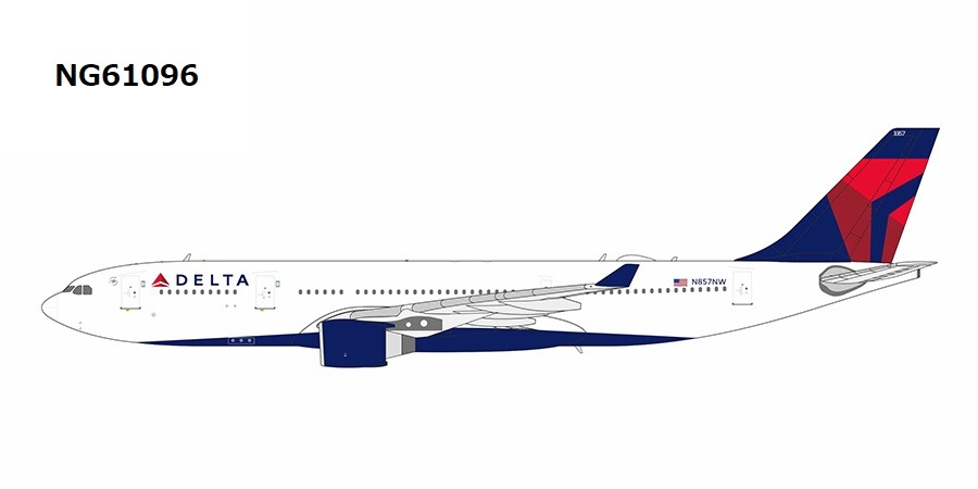 NG61096 NG MODELS Delta Air Lines / デルタ航空 A330-200 N857NW 1:400 お取り寄せ NG MODELS 1:400 Delta Air Lines / デルタ航空 A330-200 亜鉛ダイキャスト製