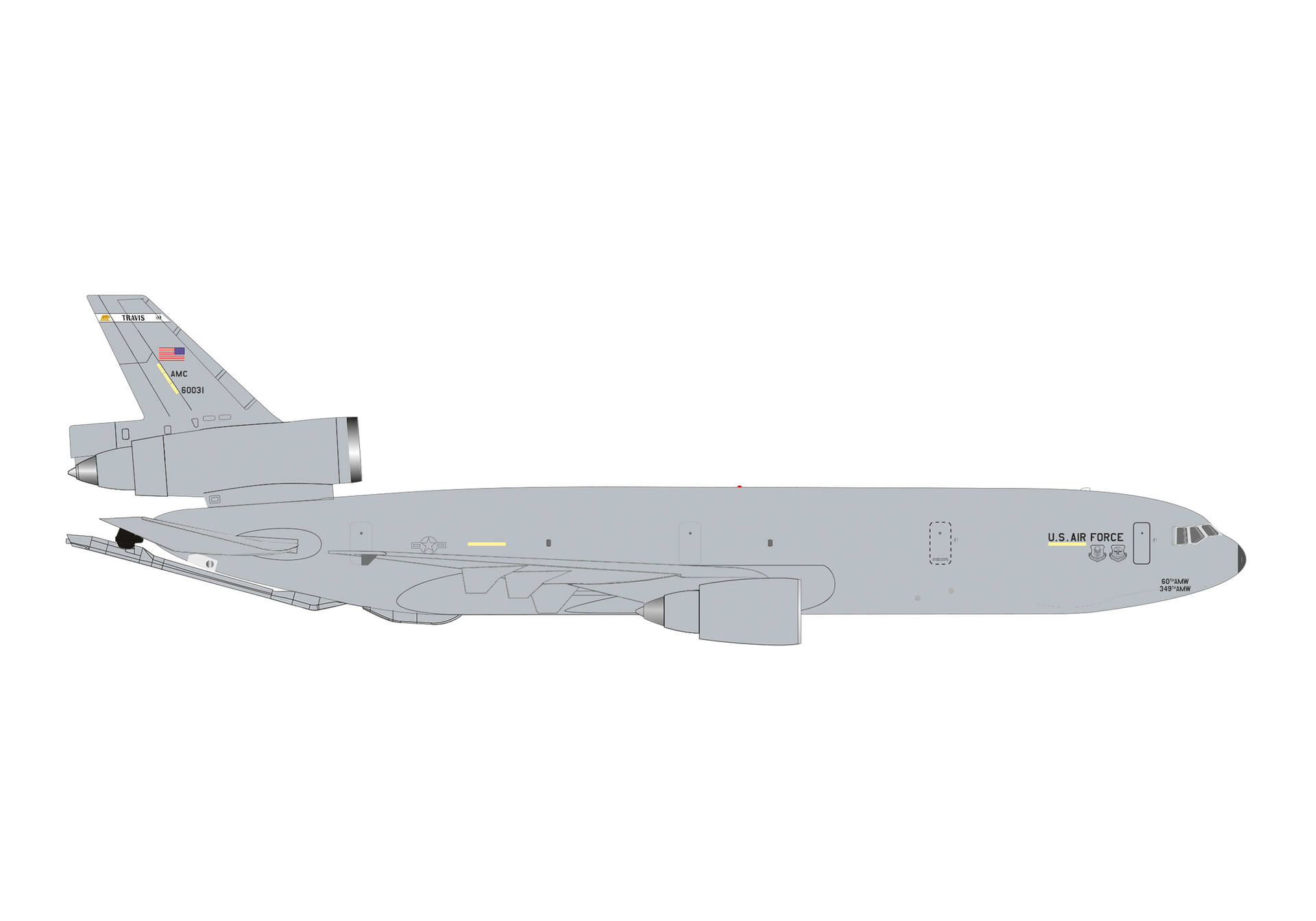 538367 Herpa U.S. Air Force / アメリカ空軍 KC-10 86-0031 60th AMW, Travis Air Base (Farewell Edition) 1:500 メーカー完売