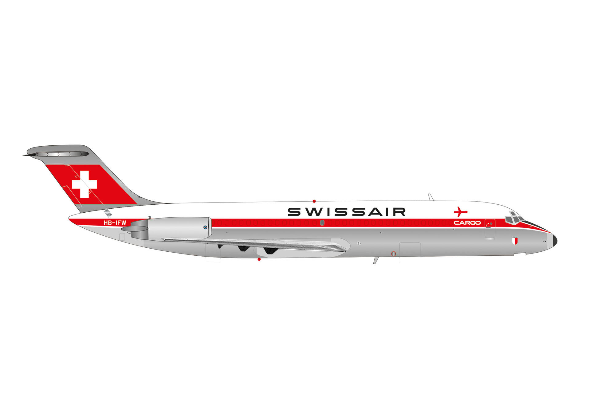 573344 Herpa Swissair / スイス航空 DC-9-30F HB-IFW Payerne 1:200 お取り寄せ