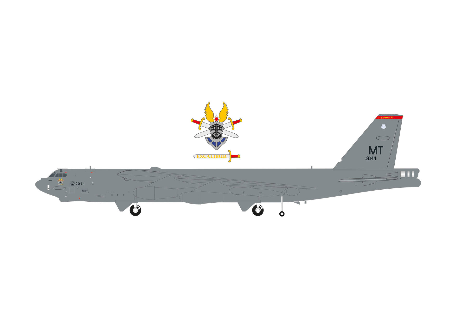 573467 Herpa U.S. Air Force / アメリカ空軍 B-52H 60-0044 23rd Bomb Squadron “Barons”, 5th Bomb Wing, Minot Air Base “Excalibur” 1:200 お取り寄せ