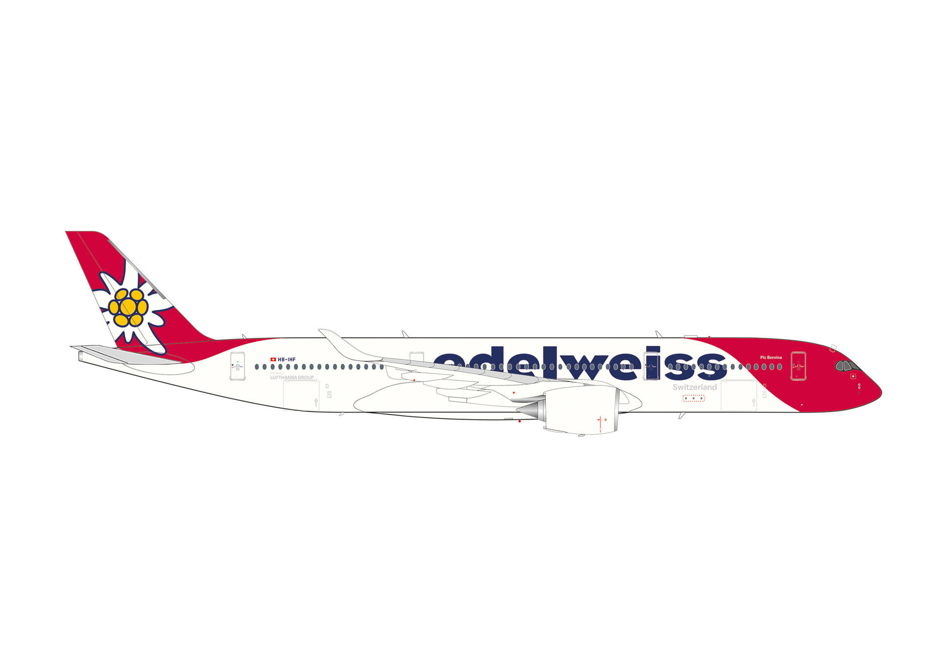 573511 Herpa Edelweiss Air / エーデルワイス航空 A350-900 HB-IHF Piz Bernina 1:200 メーカー完売 Herpa 1:200 Edelweiss Air / エーデルワイス航空 A350-900 プラスチック製