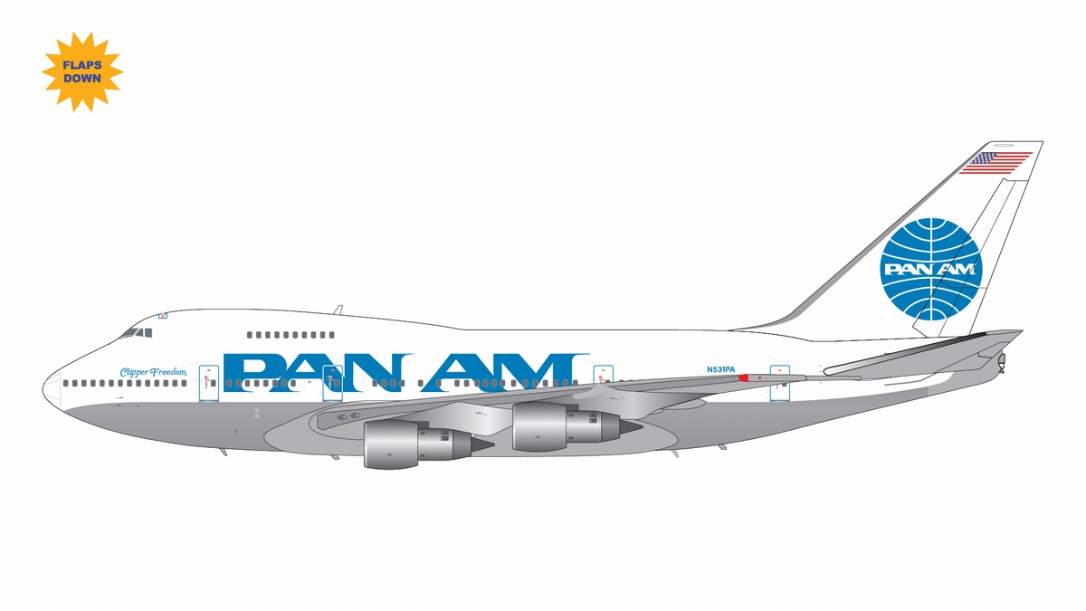 G2PAA1164F GEMINI 200 Pan American Airways / パンアメリカン航空 B747SP N531PA billboard titles; flaps down 1:200 お取り寄せ GEMINI JETS 1:200 Pan American Airways / パンアメリカン航空/パンナム 747SP 亜鉛ダイキャスト製