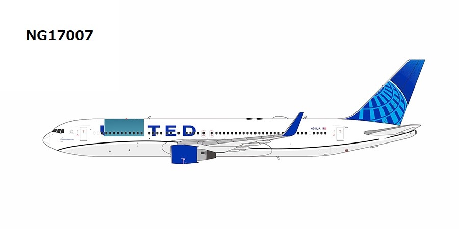 NG17007 NG MODELS United Airlines / ユナイテッド航空 Blue Evolution livery, with special painting after structural repair B767-300ER/w N641UA 1:400 お取り寄せ