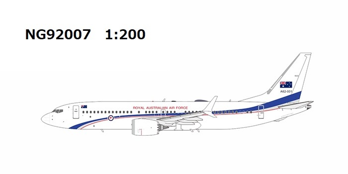 NG92007 NG MODELS Royal Australian Air Force / オーストラリア空軍 B737 MAX8 VIP A62-001 1:200 お取り寄せ NG MODELS 1:200 RAAF / Royal Australian Air Force / 王立オーストラリア空軍 737 MAX8 亜鉛ダイキャスト製