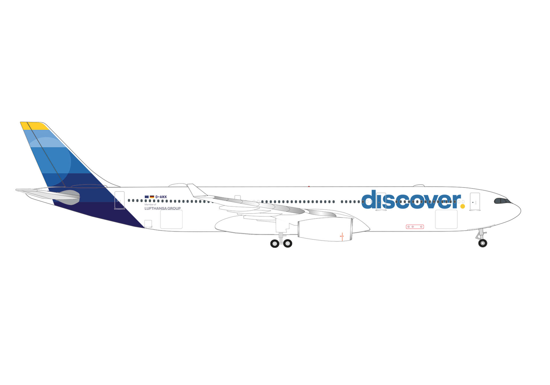 538343 Herpa Discover Airlines / ディスカバー・エアラインズ A330-300 D-AIKK 1:500