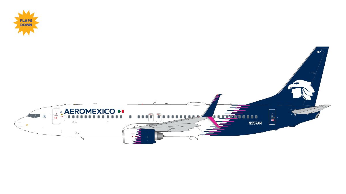 G2AMX1387F GEMINI 200 Aeromexico / アエロメヒコ B737-800S N957AM new livery; flaps down 1:200 お取り寄せ