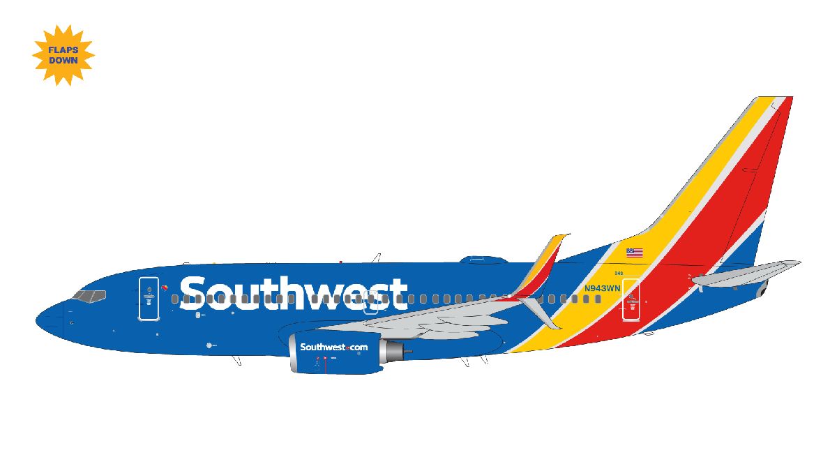 G2SWA1350F GEMINI 200 Southwest Airlines / サウスウエスト航空 B737-700S flaps down N943WN  1:200 お取り寄せ GEMINI JETS 1:200 Southwest Airlines / サウスウエスト航空 737-700 亜鉛ダイキャスト製