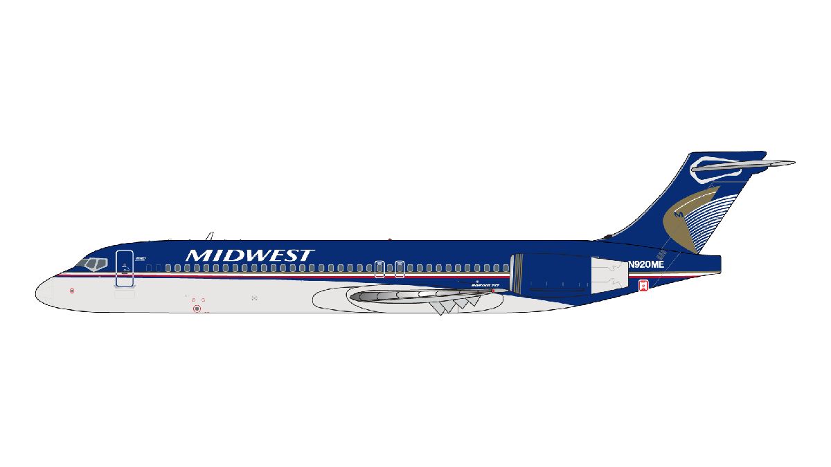 GJMEP1488 GEMINI JETS Midwest Airlines / ミッドウエスト航空 B717-200 N920ME 1:400 GEMINI JETS 1:400 Midwest Airlines / ミッドウエスト航空 717-200 亜鉛ダイキャスト製