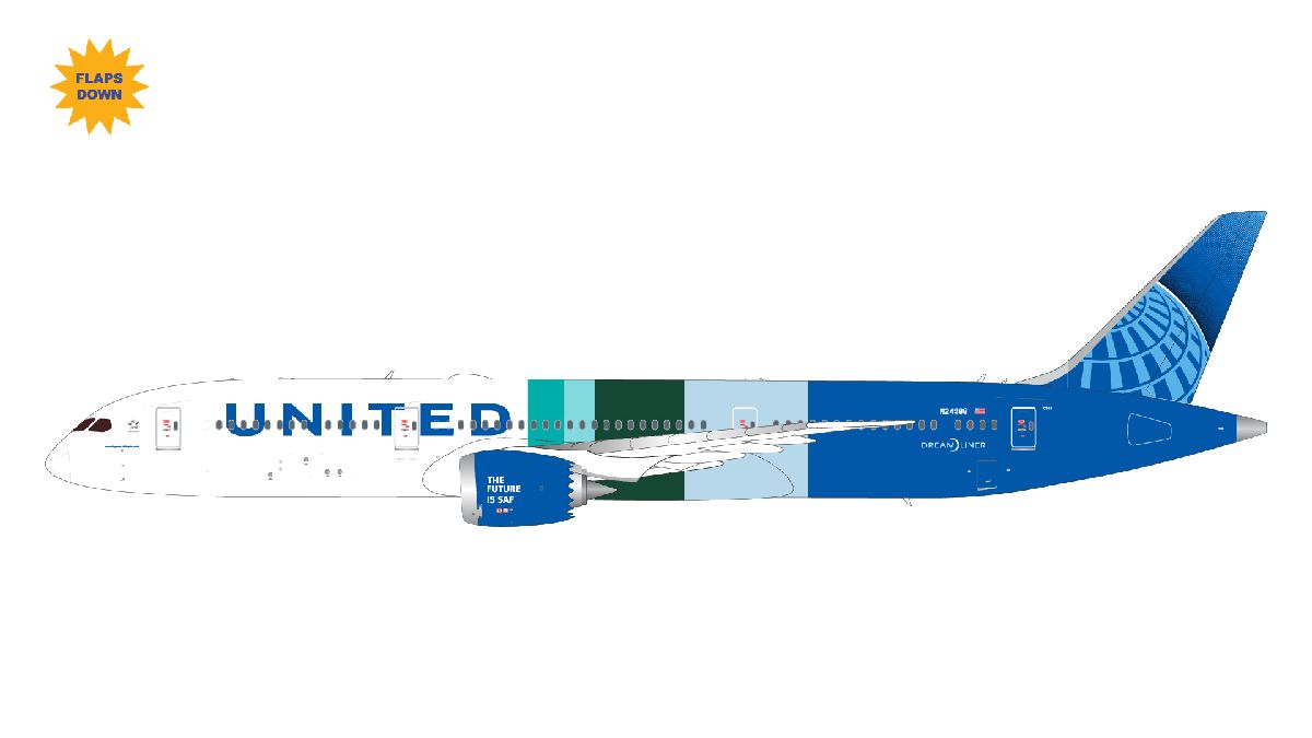 GJUAL2333F GEMINI JETS United Airlines / ユナイテッド航空 The Future is SAF B787-9 Flaps Down N24988 1:400 メーカー完売