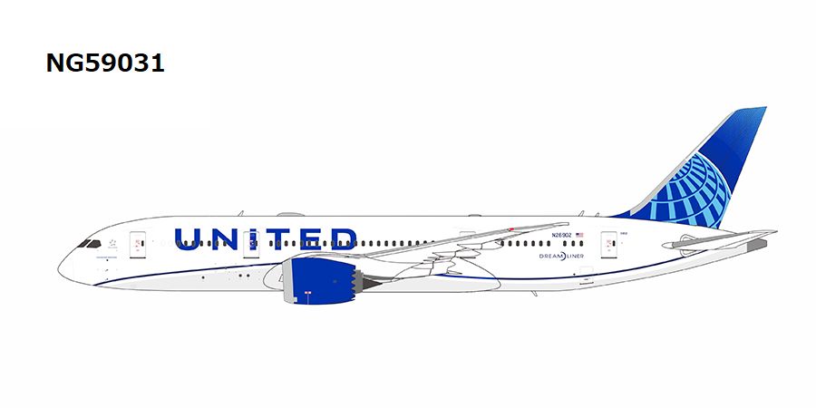 NG59031 NG MODELS United Airlines / ユナイテッド航空 Blue Evolution c/s B787-8 N26902 1:400 お取り寄せ
