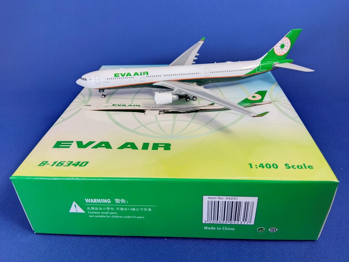 04231 Phoenix EVA AIR / エバー航空/エヴァエア/長栄航空 A330-300 B-16340 1:400 完売しました。 Phoenix 1:400 EVA AIR / エバー航空/エヴァエア/長栄航空 A330-300 亜鉛ダイキャスト製