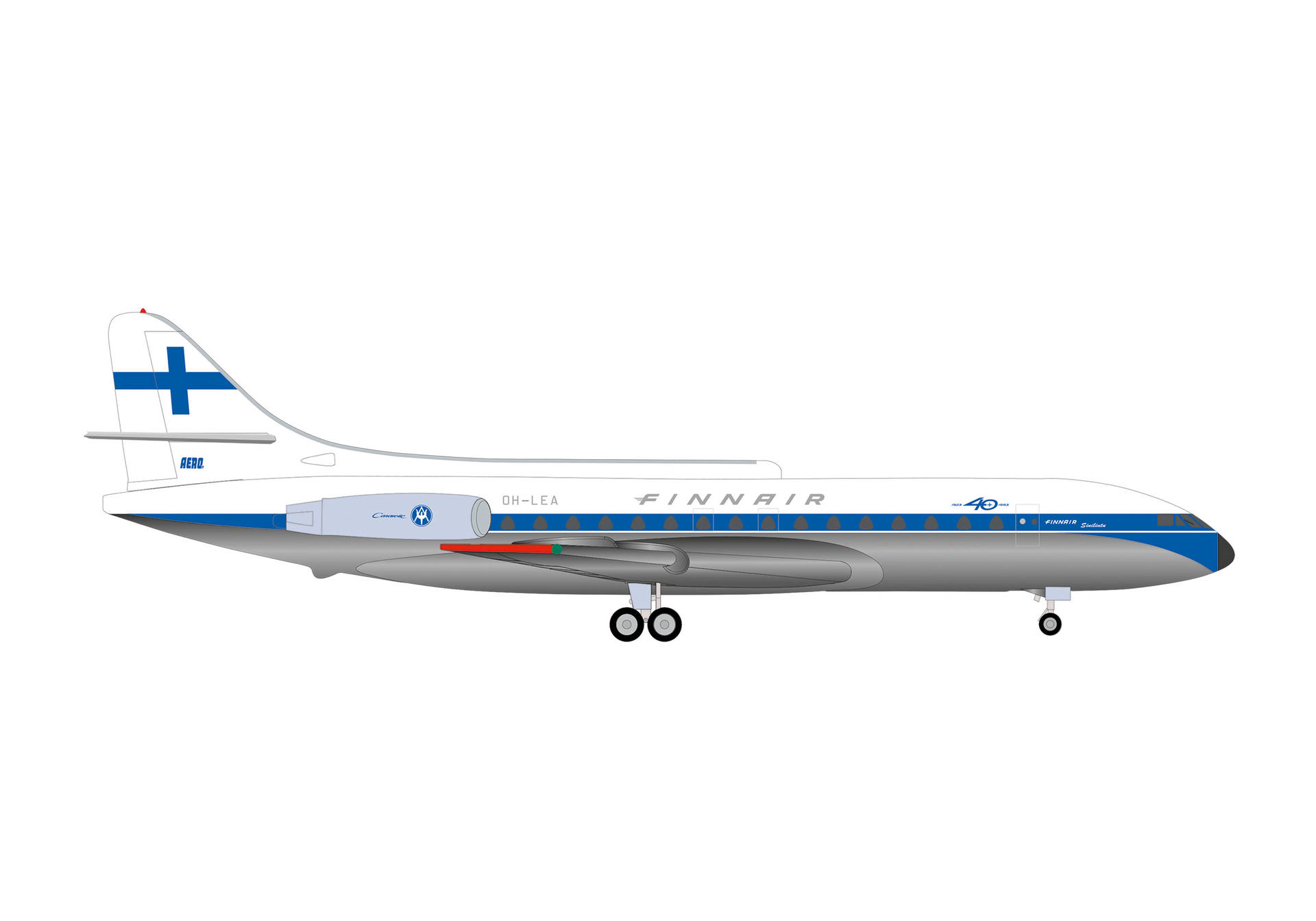 538510 Herpa FINNAIR / フィンエア Caravelle OH-LEA 1:500
