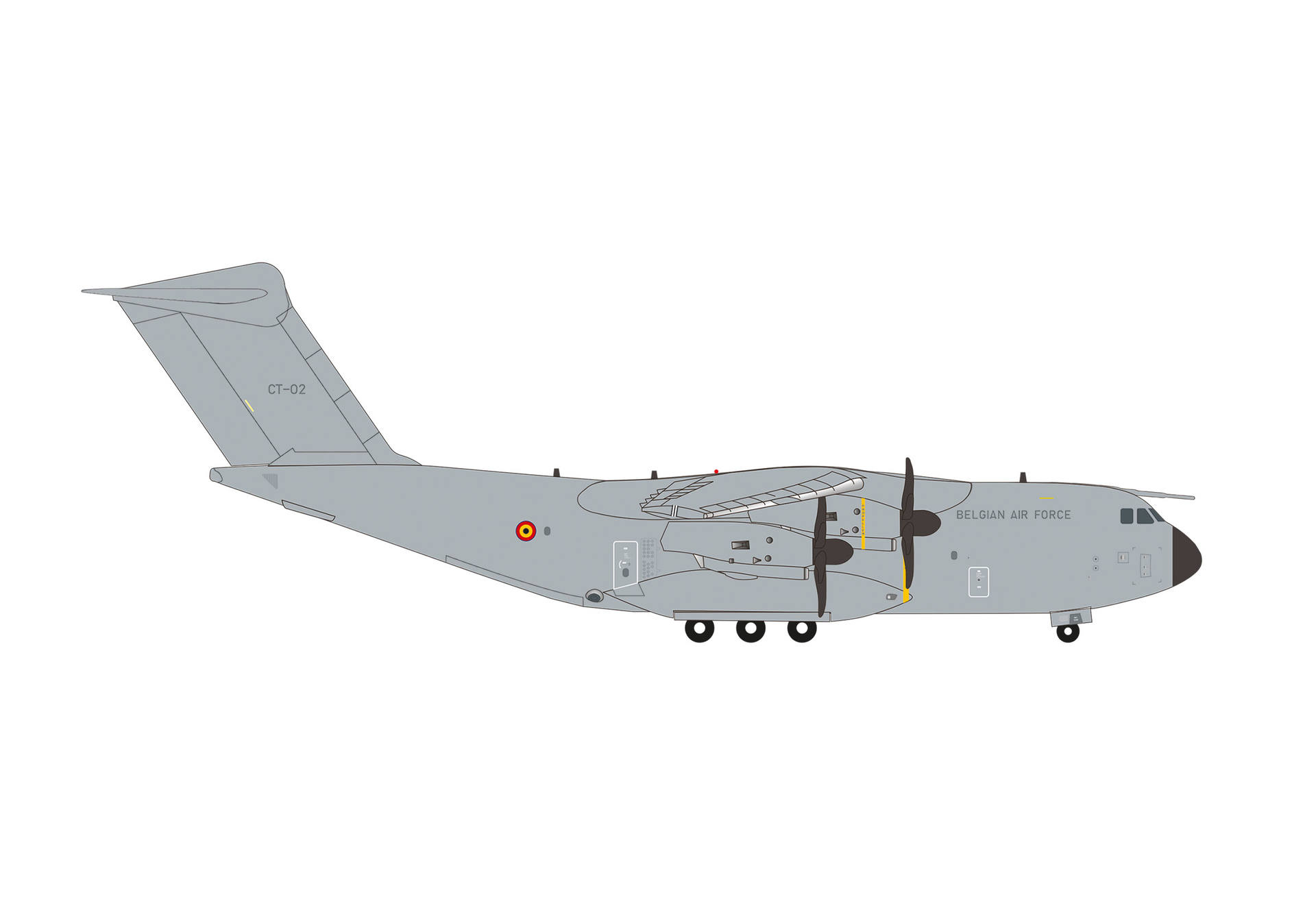 573665 Herpa Belgian Air Component / ベルギー航空構成部隊 A400M CT-02 メルスブローク空軍基地 第15航空団 20飛行隊 1:200 完売しました。