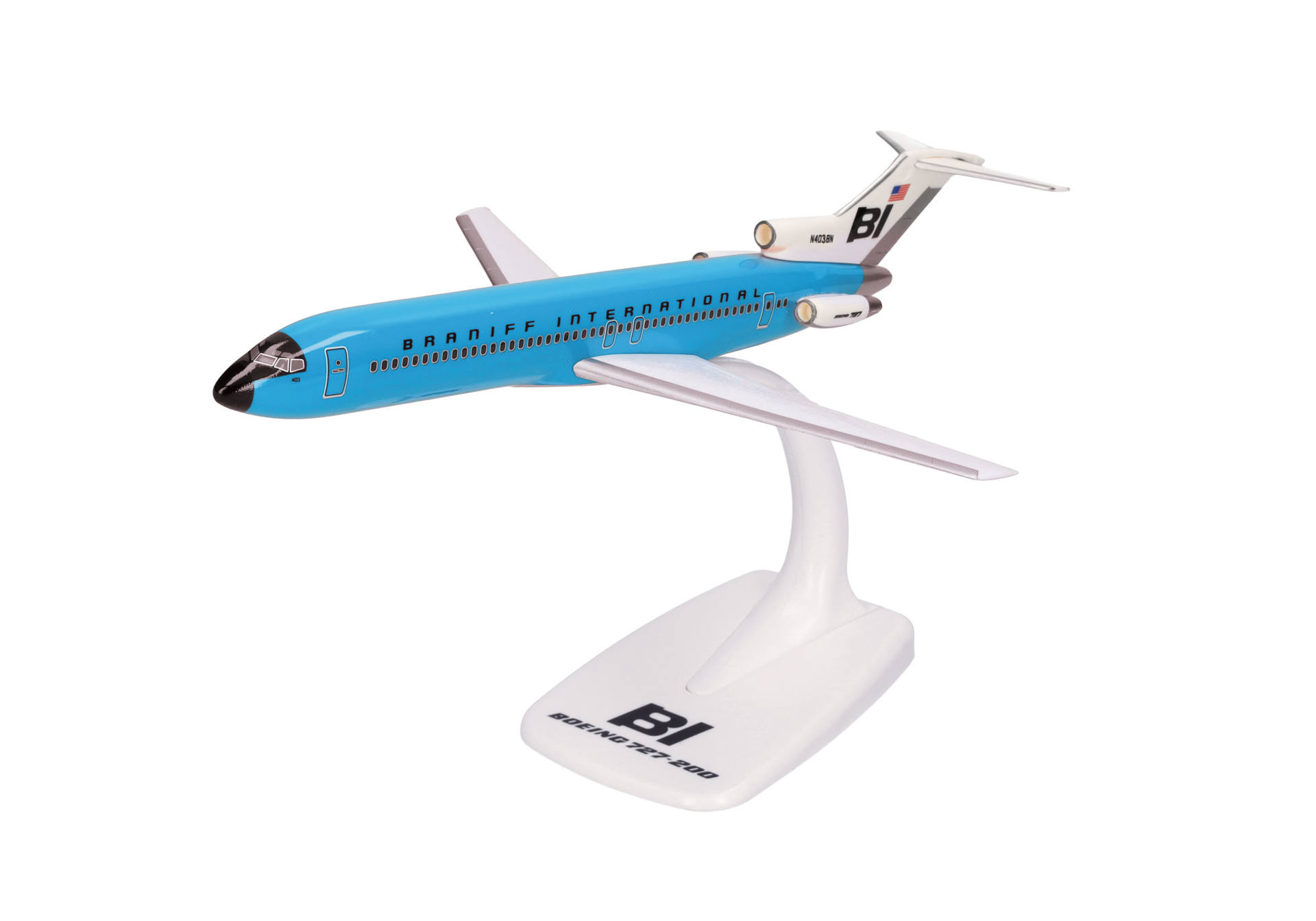 613996 Herpa SNAPFIT Braniff International Airways / ブラニフ航空 B727-200  N403BN Solid New Dark Blue 1:200 予約 Herpa SNAPFIT 1:200 Braniff International Airways / ブラニフ航空 727-200 プラスチック製