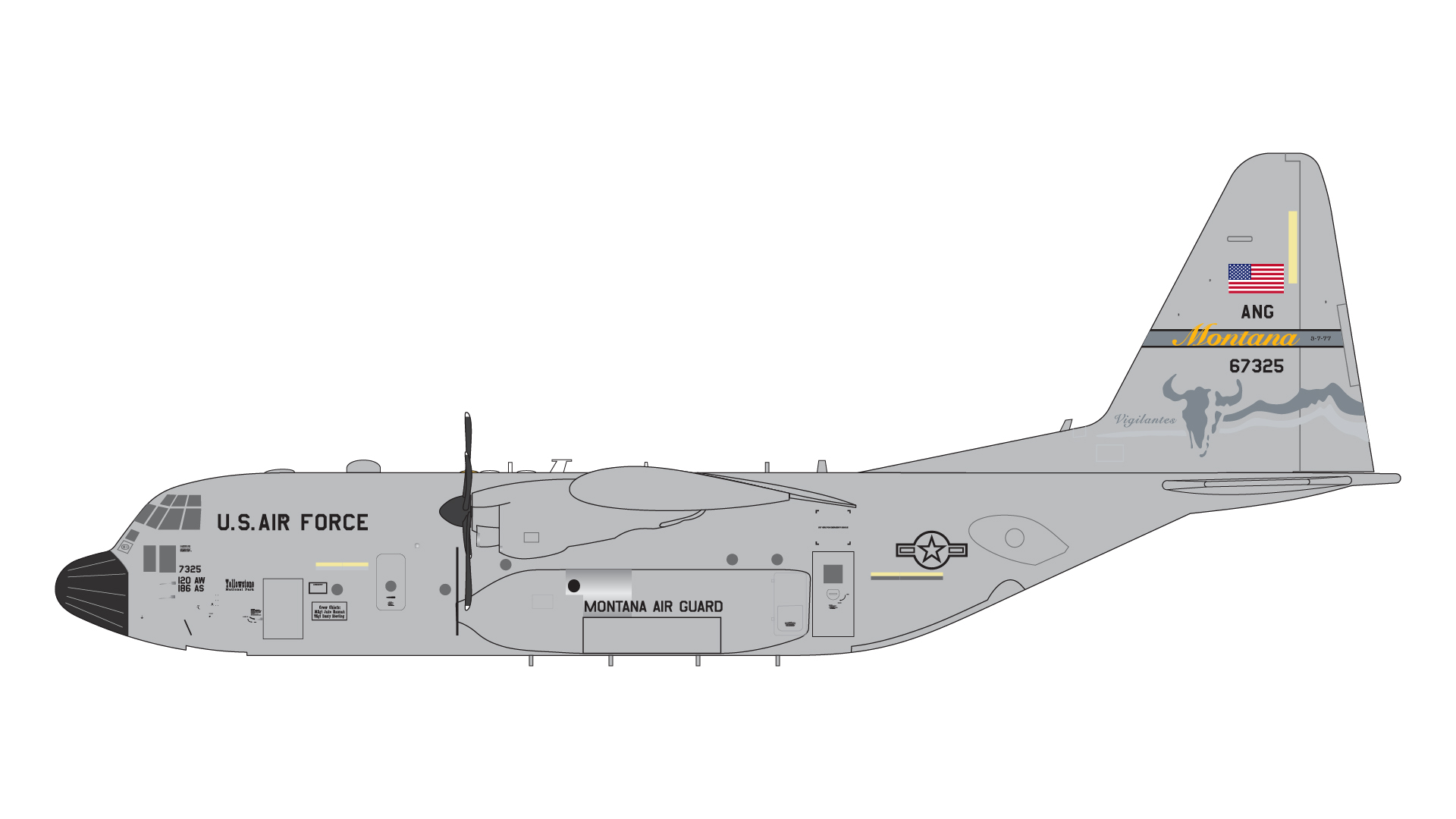 G2AFO1410 GEMINI 200 U.S. Air Force / アメリカ空軍 C-130H 96-7325 Montana ANG; upgraded stand 1:200 完売しました。 GEMINI JETS 1:200 USAF U.S. Air Force / アメリカ空軍 C-130 ハーキュリーズ 亜鉛ダイキャスト製