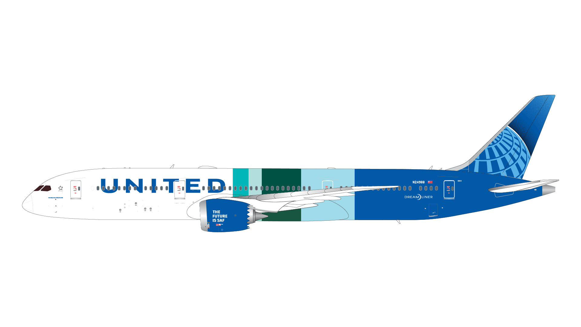 G2UAL1395 GEMINI 200 United Airlines / ユナイテッド航空 B787-9 N24988 