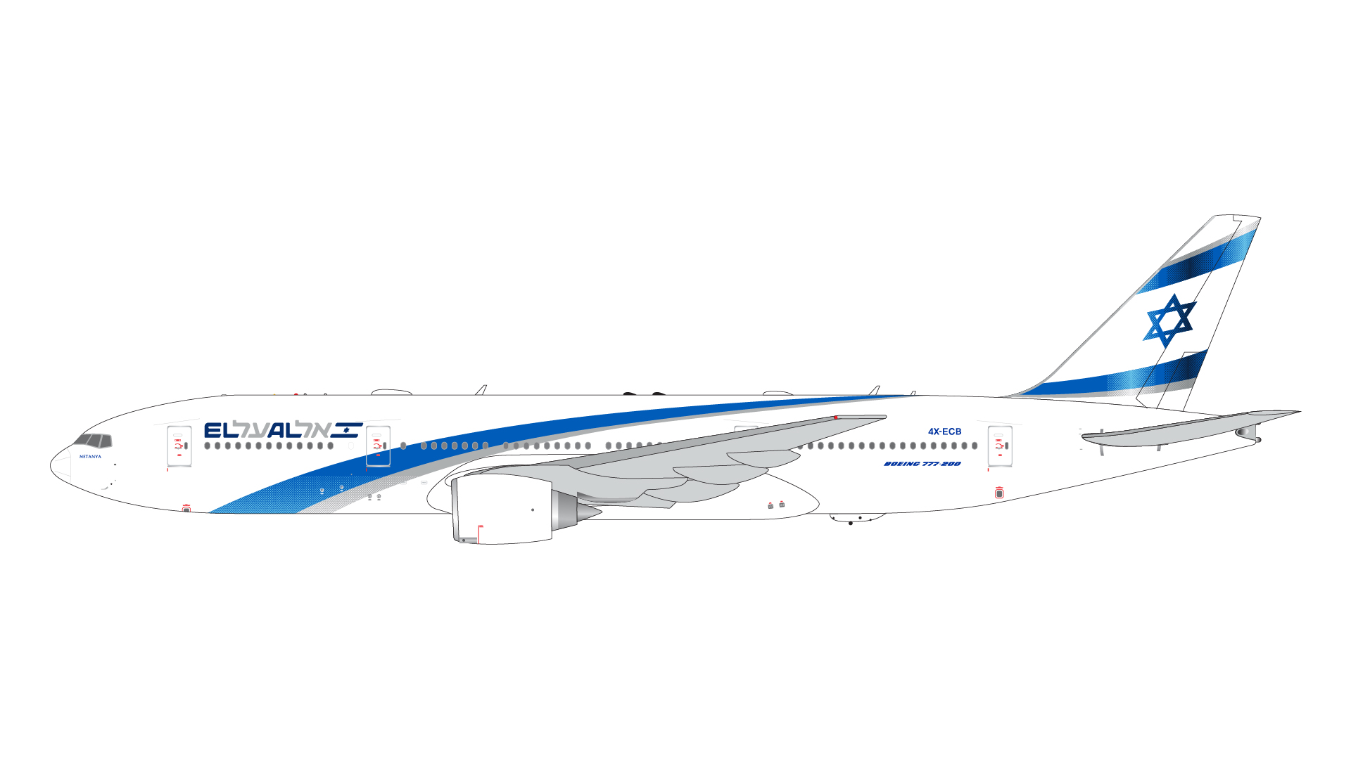 GJELY2300 GEMINI JETS ELAL / エル・アル航空/イスラエル B777-200ER 4X-ECB 1:400