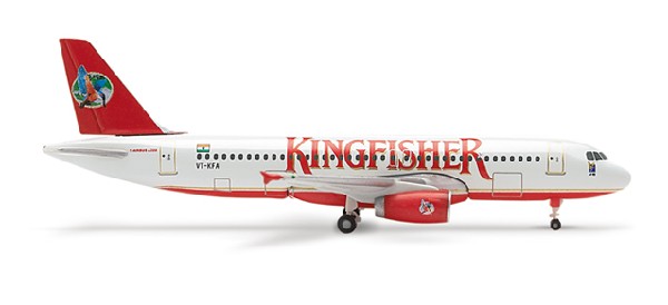502238 Herpa Kingfisher Airlines / キングフィッシャー航空 A320 VT-KFA 1:500 完売しました。 Herpa 1:500 Kingfisher Airlines / キングフィッシャー航空 A320 亜鉛ダイキャスト製
