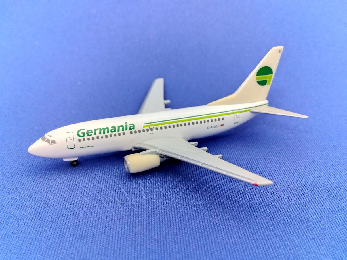505796 Herpa Germania / ゲルマニア B737-700 D-AGET 1:500 完売しました。 Herpa 1:500 Germania / ゲルマニア 737-700 亜鉛ダイキャスト製