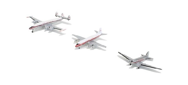 516754 Herpa Trans Canada Airlines(TCA) / トランス・カナダ航空 DC-3 & Viscount & L1049 3機セット 1:500 完売しました。