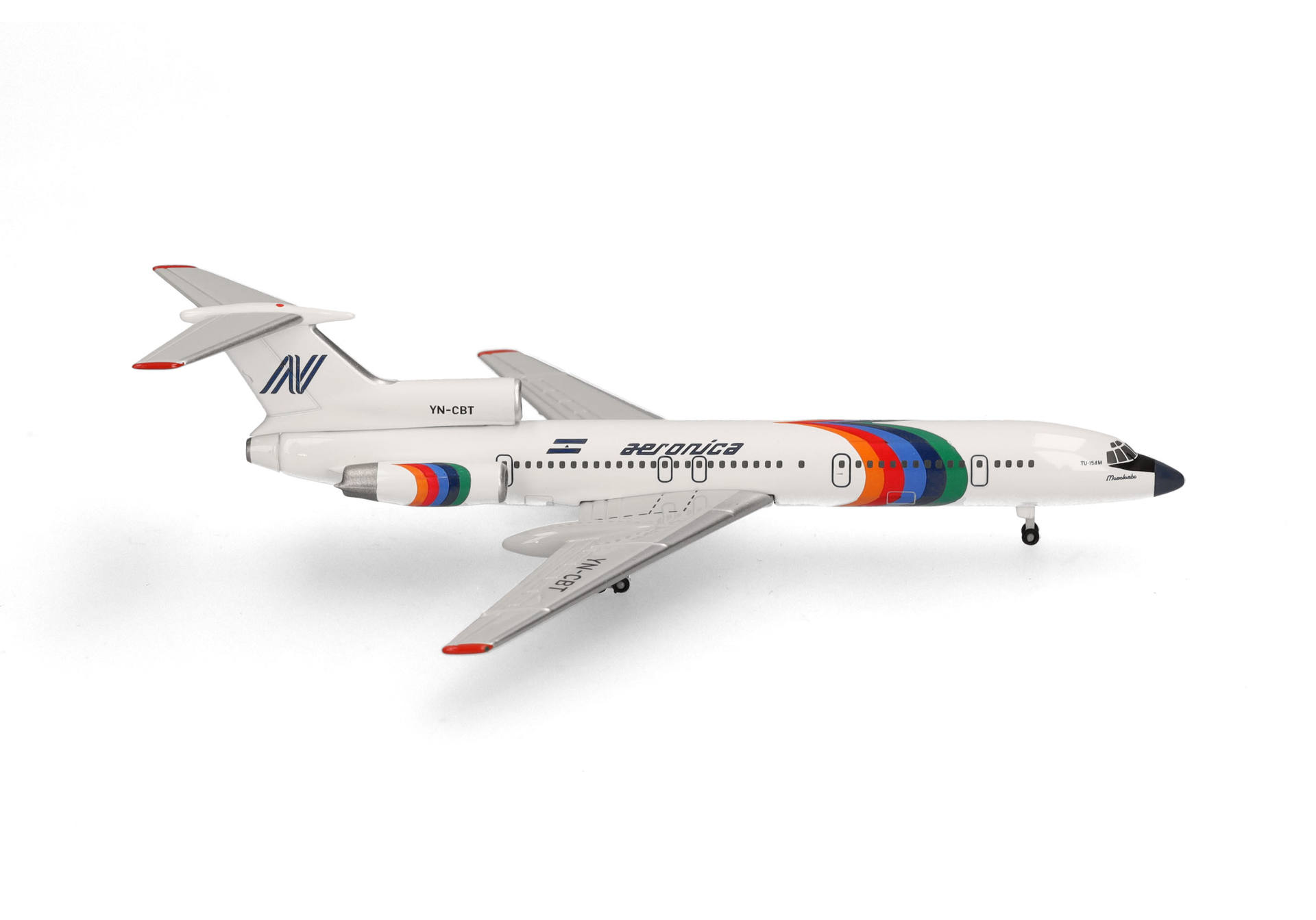 538138 Herpa CLUB MODELS Aeronica / アエロニカ Momotombo Tu-154 YN-CBT プラスチック製スタンド付 1:500 メーカー完売 Herpa CLUB MODELS 1:500 Aeronica / アエロニカ Tu-154 亜鉛ダイキャスト製