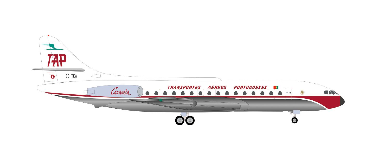 538503 Herpa TAP Air Portugal / TAPポルトガル航空 Caravelle CS-TCA Goa 1:500 お取り寄せ