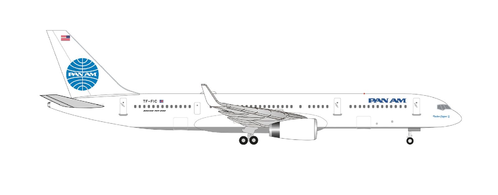 538602 Herpa Pan American Airways / パンアメリカン航空 B757-200 TF-FIC Yankee ClipperⅡ 1:500 お取り寄せ