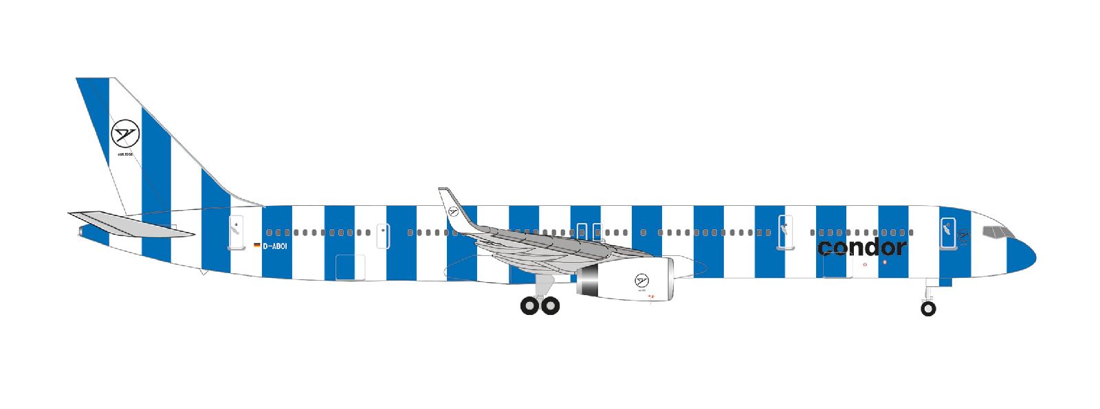 538619 Herpa Condor / コンドル航空 B757-300 D-ABOI Sea 1:500 Herpa 1:500 Condor / コンドル航空 757-300 亜鉛ダイキャスト製