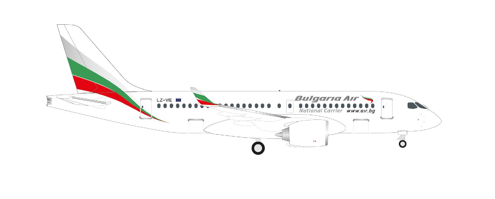 538633 Herpa BULGARIA AIR / ブルガリア航空 A220-100 LZ-VIE 1:500 お取り寄せ