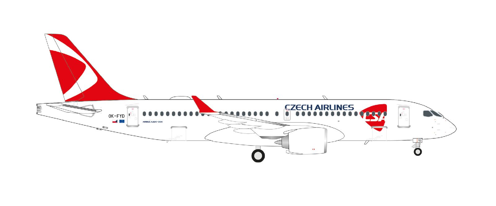 573740 Herpa CSA Czechoslovak Airlines / チェコ航空 A220-300 OK-FYD 1:200 完売しました。