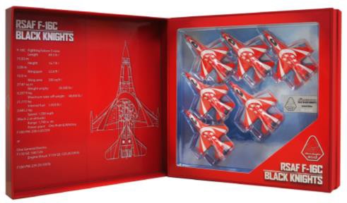 AST01A Calibre Wings Singapore Air Force / シンガポール空軍 F-16C ブラックナイツ 6機ｾｯﾄ 1:144 メーカー完売 Calibre Wings 1:144 Singapore Air Force / シンガポール空軍 F-16 ファイティング・ファルコン 亜鉛ダイキャスト製