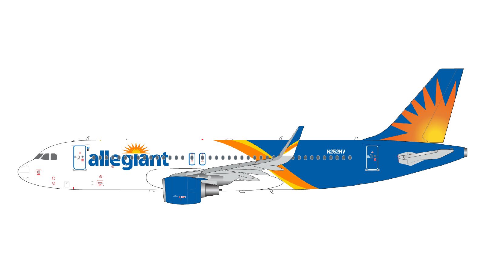 G2AAY1391 GEMINI 200 Allegiant Air / アレジアント航空 A320-200 N252NV アップグレードスタンド付 1:200 お取り寄せ