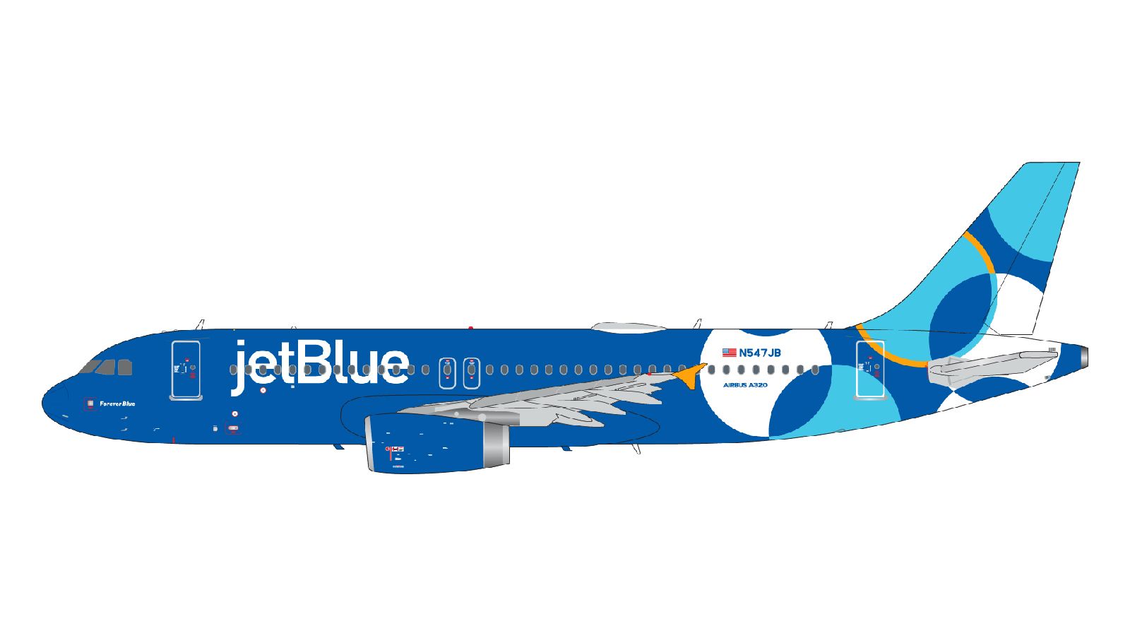 G2JBU1337 GEMINI 200 JetBlue Airways / ジェットブルー航空 A320-200 N547JB Forever Blue アップグレードスタンド付 1:200 お取り寄せ