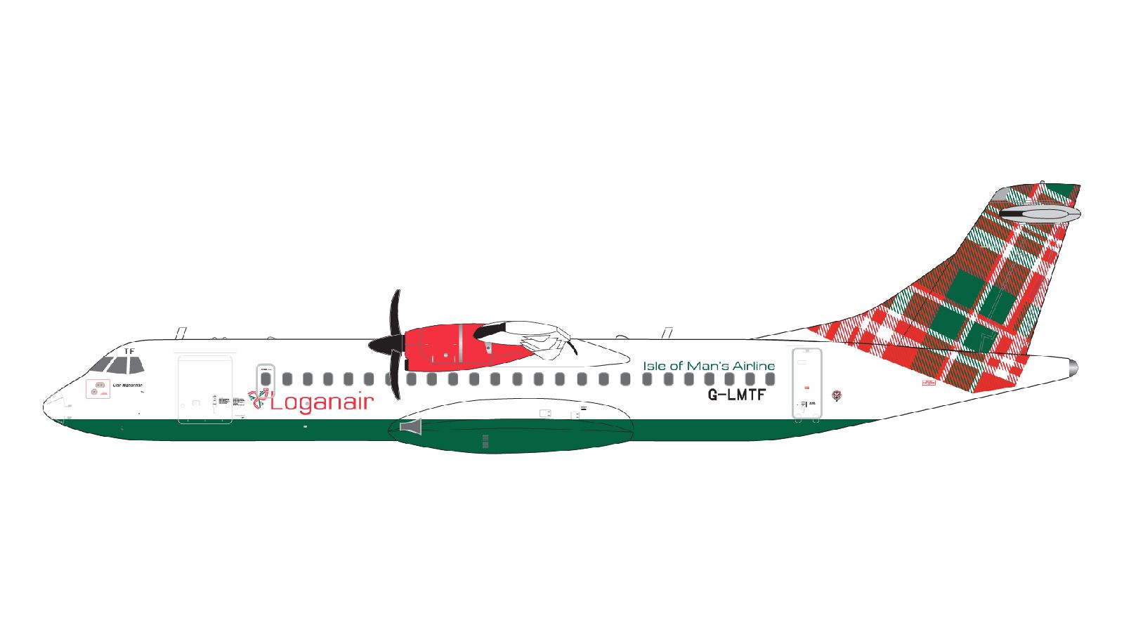 G2LOG1375 GEMINI 200 Loganair / ローガンエアー ATR 72-600 G-LMTF green livery スタンド付 1:200 お取り寄せ