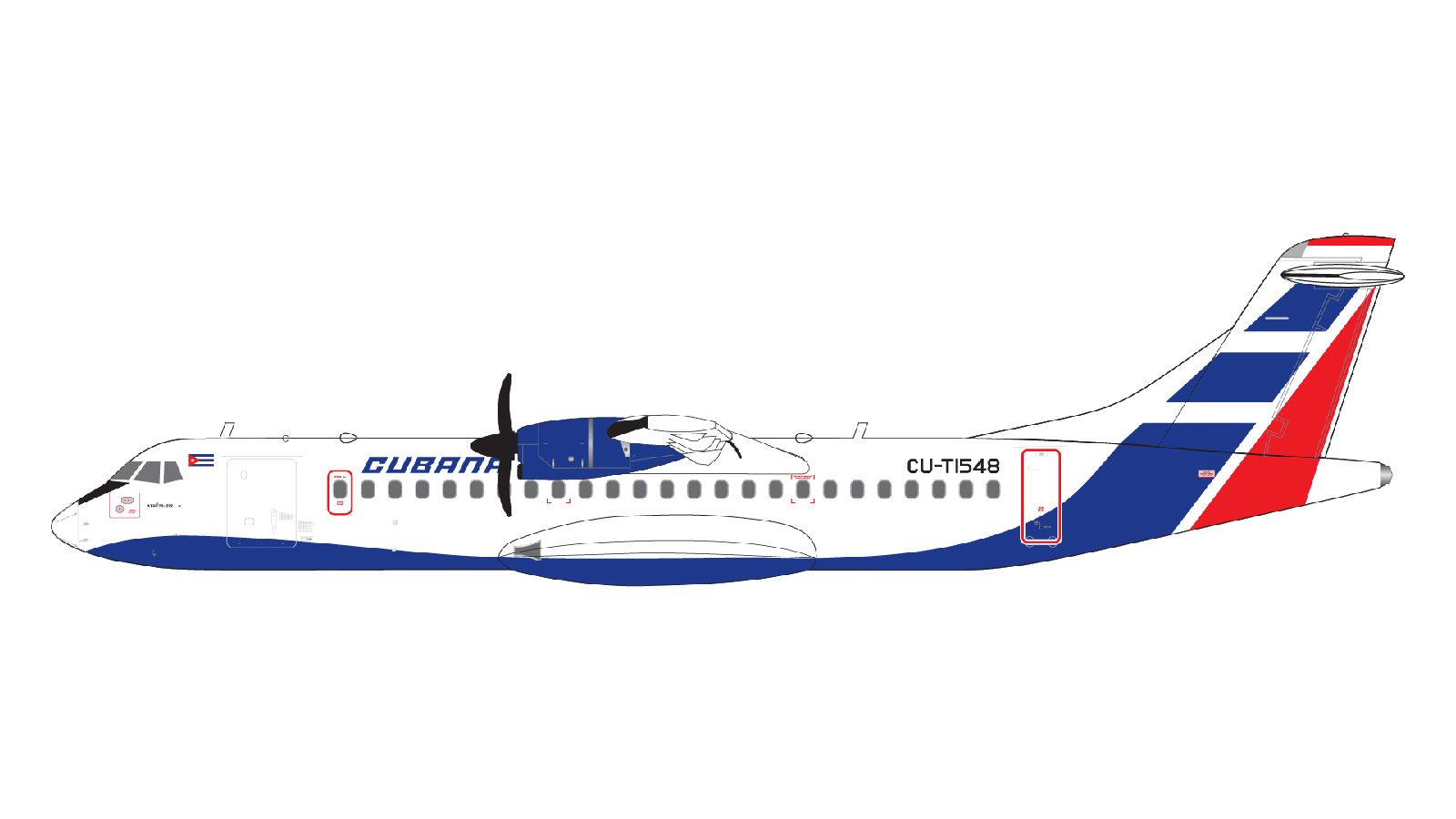 GJCUB2222 GEMINI JETS Cubana / クバーナ航空 ATR-72-200 CU-T1548 1:400