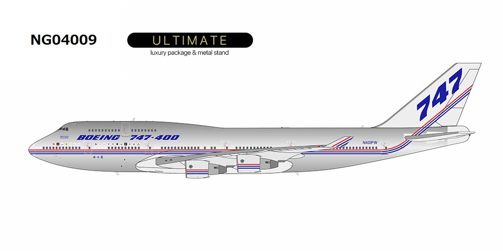NG04009 NG MODELS Boeing / ボーイングカラー Boeing house colors B747-400 N401PW 1:400 完売しました。