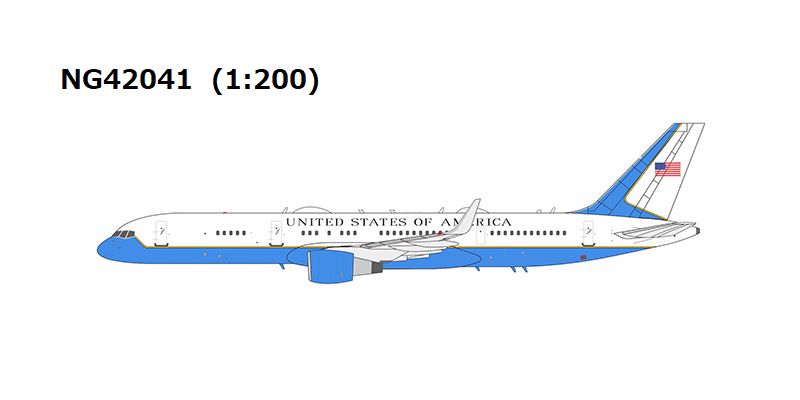 NG42041 NG MODELS U.S. Air Force / アメリカ空軍 equipped with PW2040 engines C-32A (757-200) 98-0001 1:200 お取り寄せ