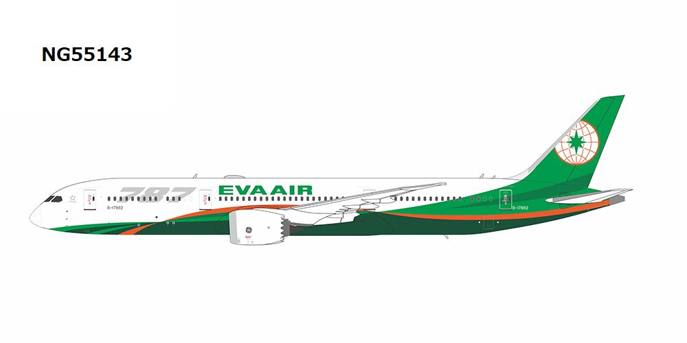NG55143 NG MODELS EVA AIR / エバー航空/エヴァエア/長栄航空 B787-9 B-17882 1:400 完売しました。 NG MODELS 1:400 EVA AIR / エバー航空/エヴァエア/長栄航空 787-9 亜鉛ダイキャスト製