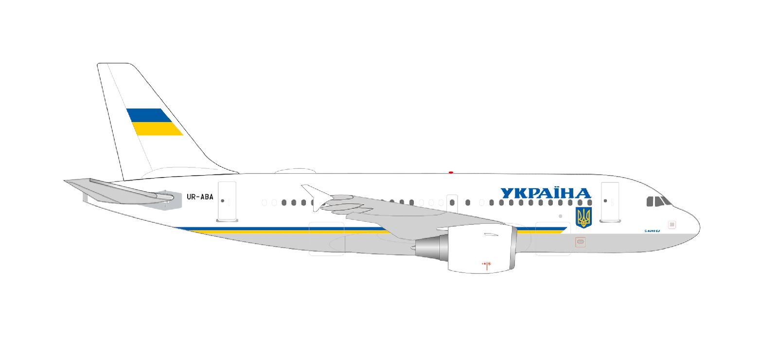 538725 Herpa Ukraine Government / ウクライナ政府専用機 A319ACJ UR-ABA 1:500 お取り寄せ Herpa 1:500 Ukraine Government / ウクライナ政府専用機 A319ACJ 亜鉛ダイキャスト製