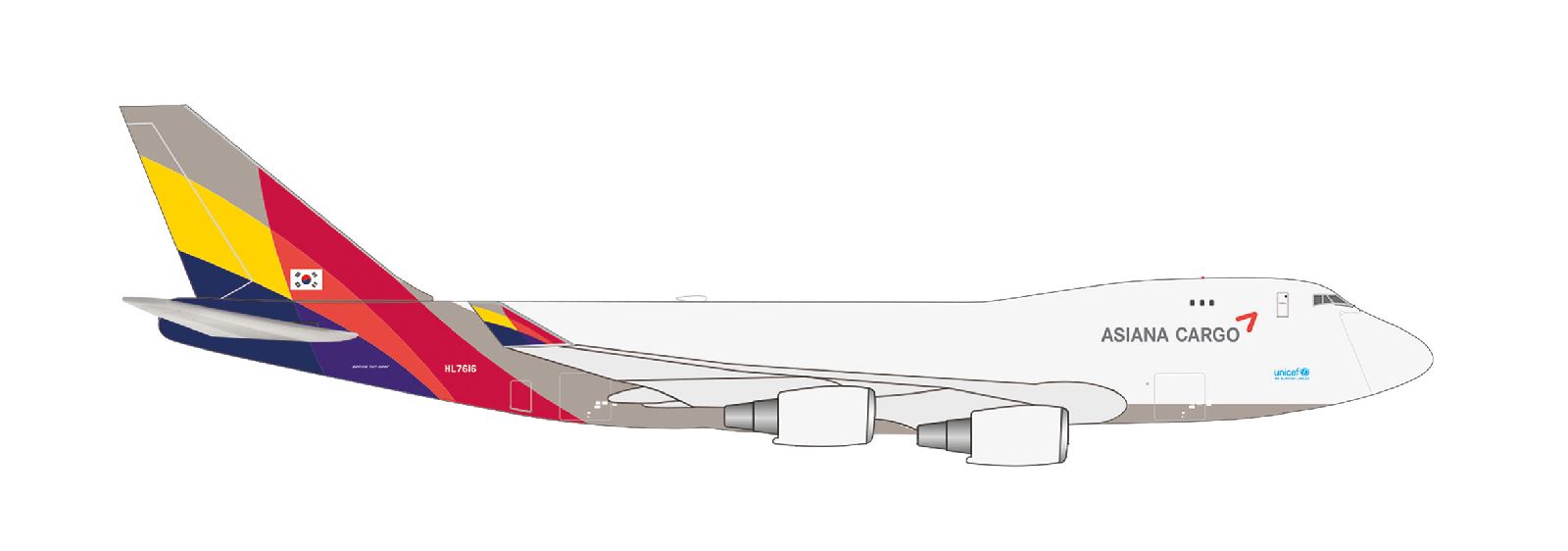 538848 Herpa Asiana Cargo / アシアナカーゴ B747-400F HL7616 1:500 メーカー完売 Herpa 1:500 Asiana Cargo / アシアナカーゴ 747-400F 亜鉛ダイキャスト製