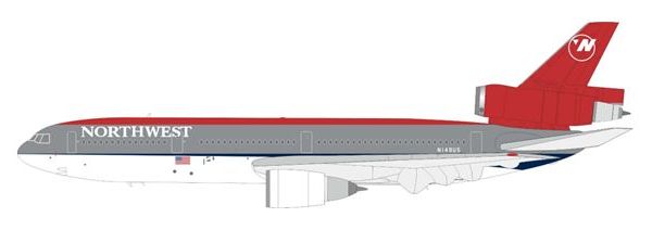 B103NW211 B-MODELS Northwest Airlines / ノースウエスト航空 DC10-40 N149US スタンド付 1:200 完売しました。 B-MODELS 1:200 Northwest Airlines / ノースウエスト航空 DC-10 亜鉛ダイキャスト製
